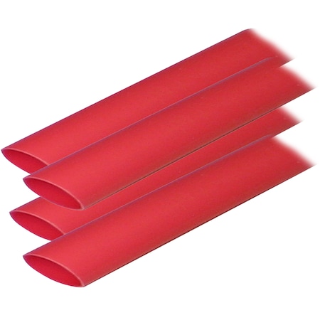 Ancor Adhesive Lined Heat Shrink Tube, 3:1 I.D. Shrink Ratio, 3/4 in I.D. Before Shrinking, Red, 12 in 306624